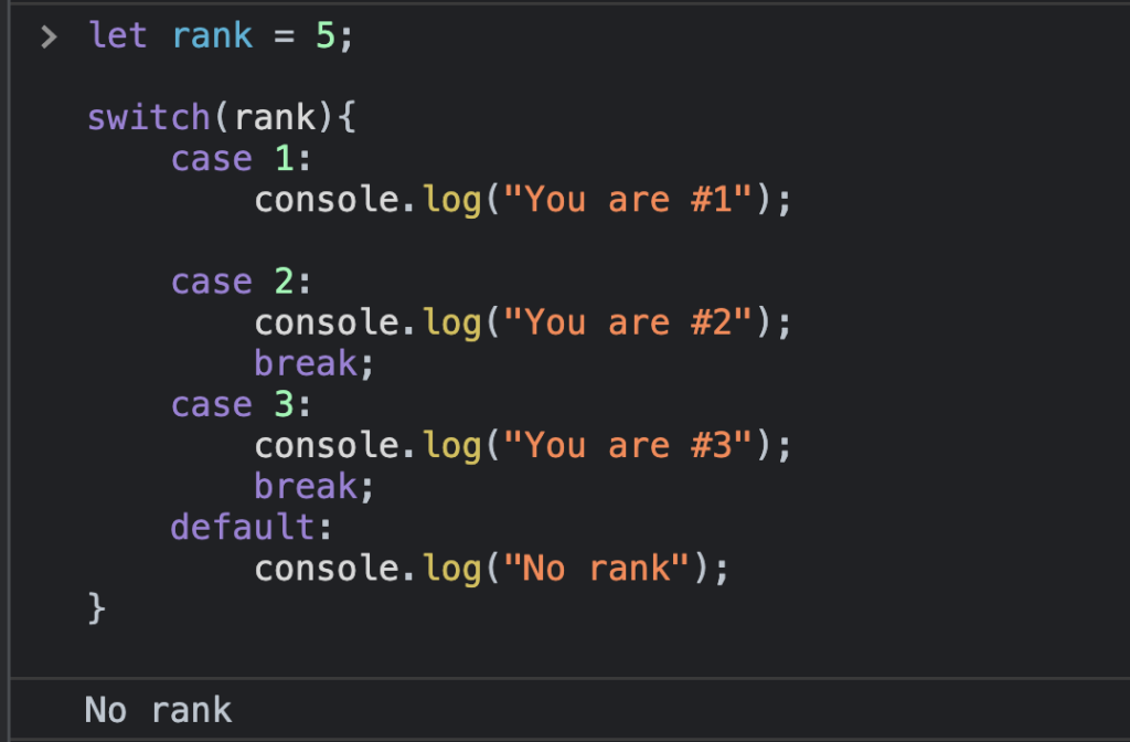 Switch statement example