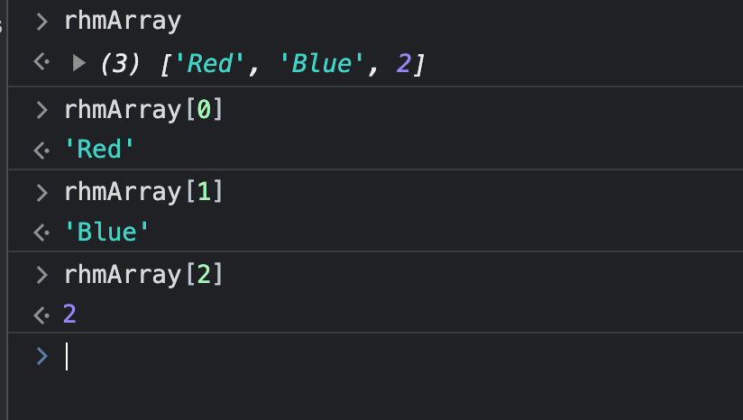 array example in google console