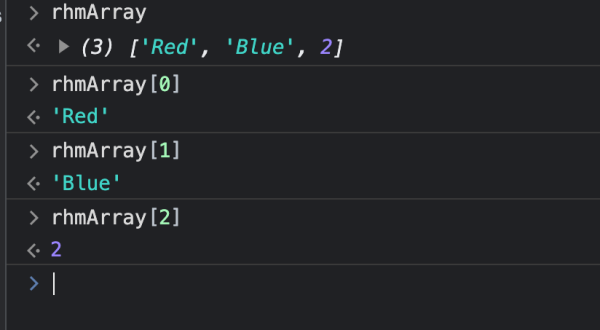 array example in google console